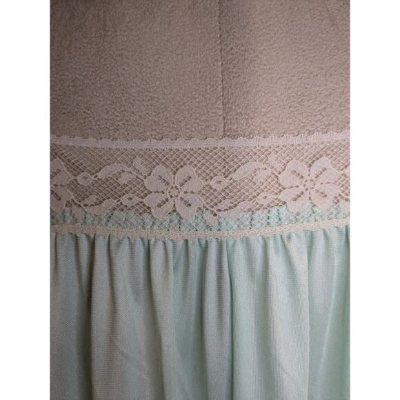 Vintage 60s Gossard Artemis Negligee Mint Green Lace Nightgown Maxi NWT - Picture 11 of 12